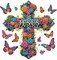 Special Shape Cross Diamond Art Painting Kits for Adults,Flowers Diamond Art Kits for Beginners,Butterfly Diamond Art Kits for Home Decor12×12inch/30×30cm